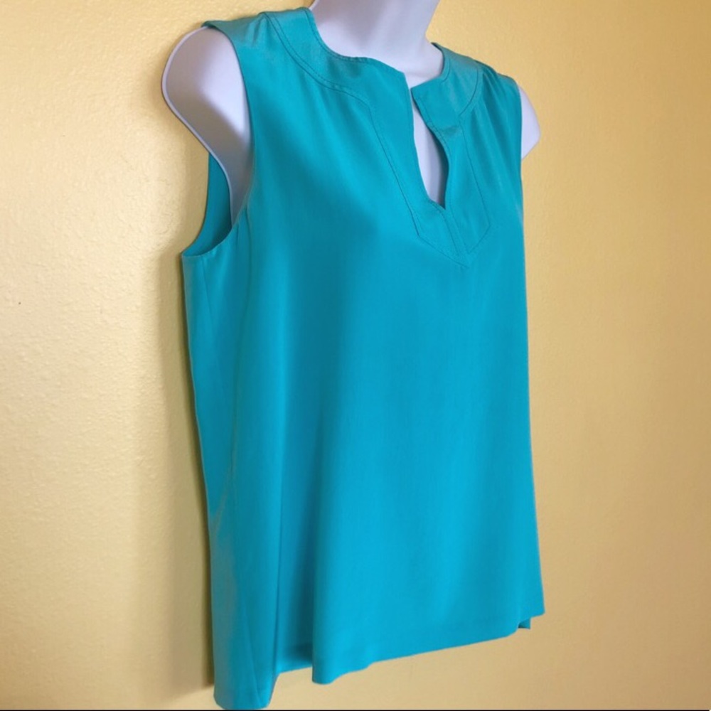 Kate Spade Silk Turquoise Sleeveless Blouse Size 6